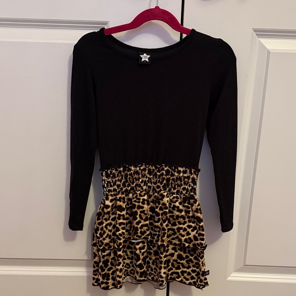 Leopard Print Kids Casual Dress